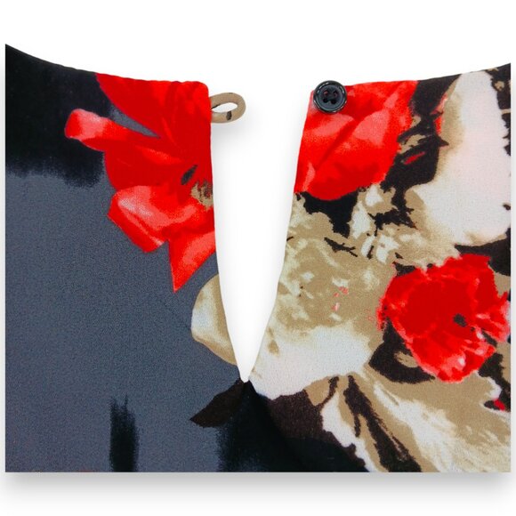 COVINGTON-Women's Ruffle Front Tank Top-Dressy-Black-Red-Work-Casual-Summer - Picture 11 of 15